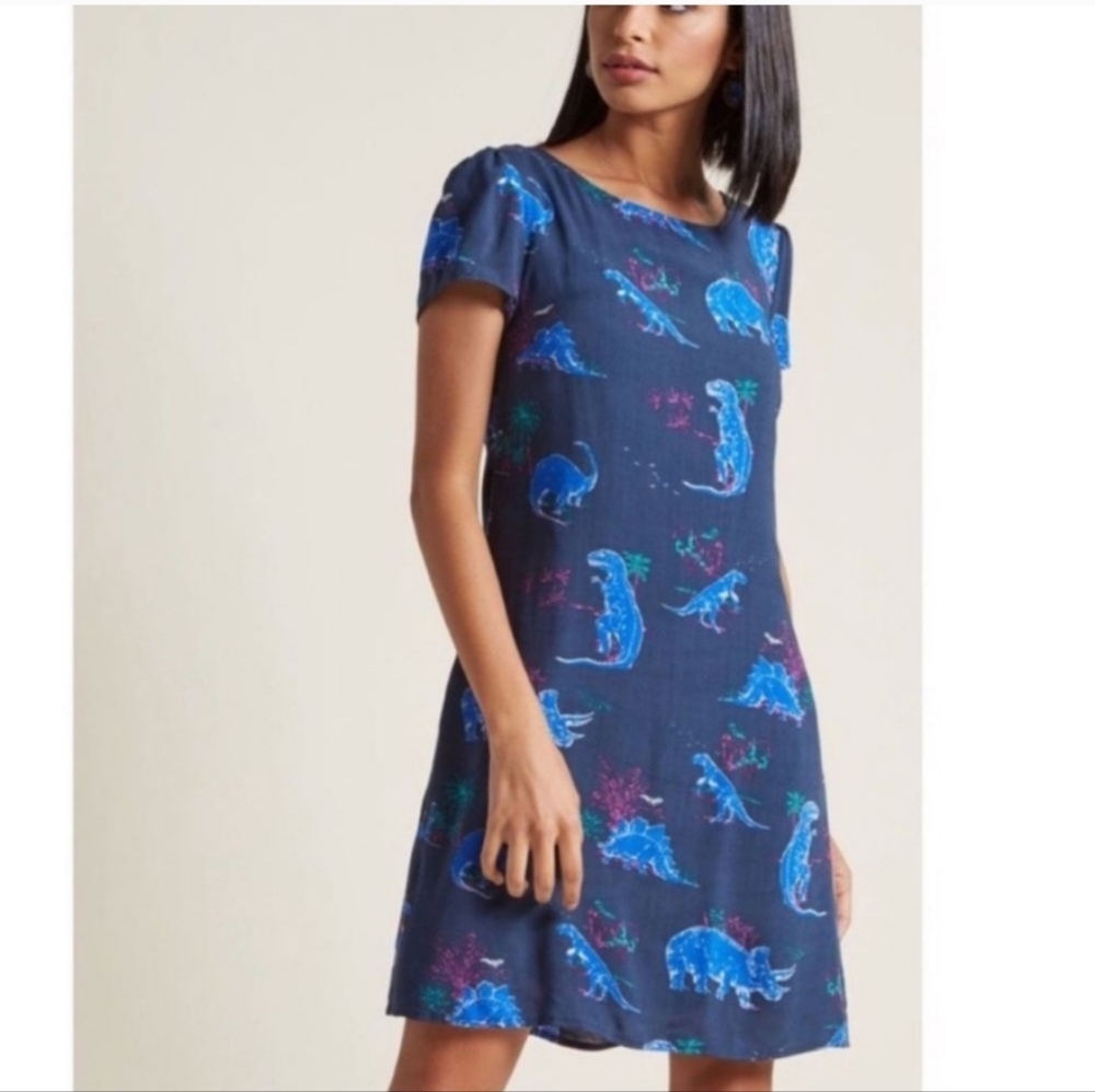 NWOT Modcloth Dinosaur Dress: Size XXS